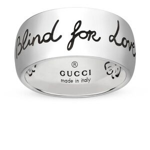 gucci blind for love ring authentic silver size 8
